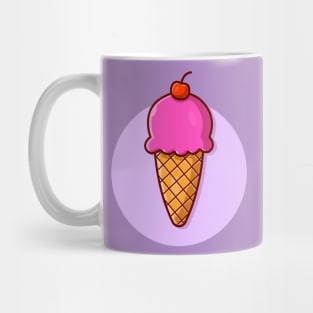 Ice Cream Cone Cartoon Vector Icon Illustration (6) Mug